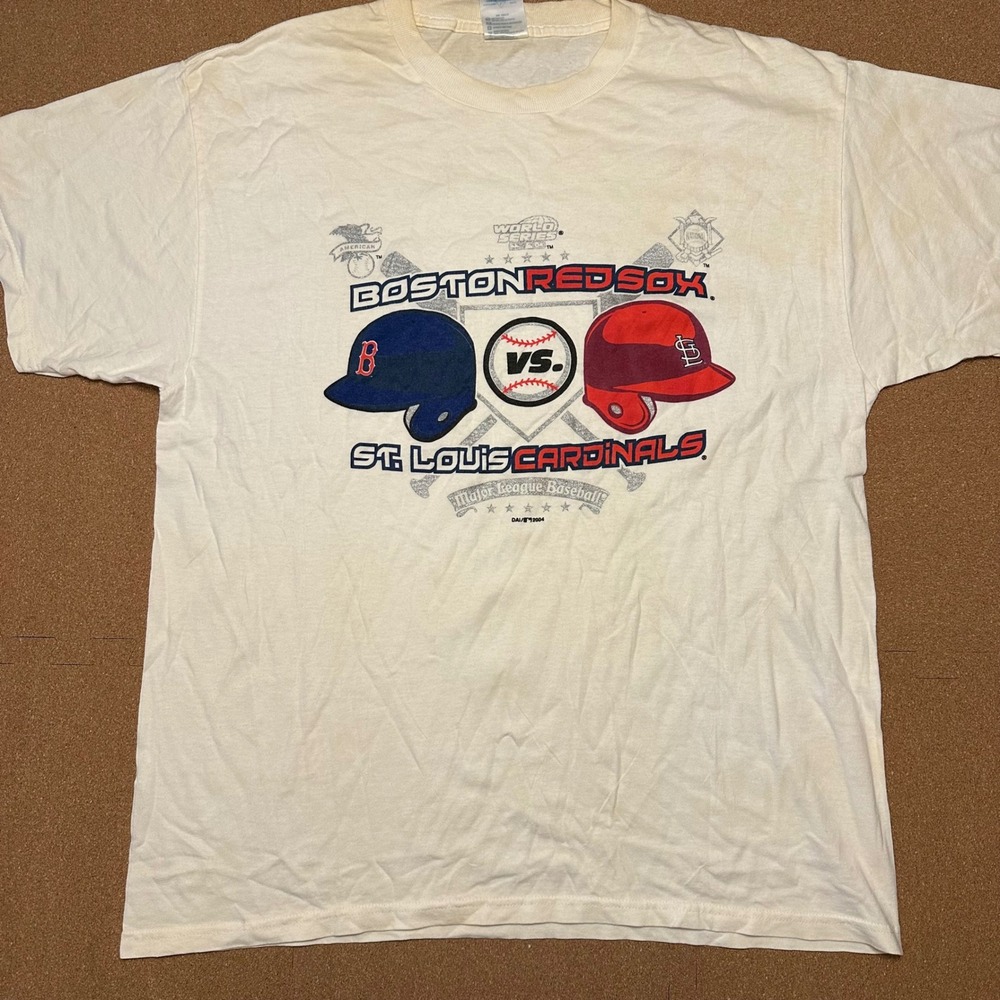 Delta T-Shirt Mens L White 2004 World Series Boston Red Sox St Louis Cardinals